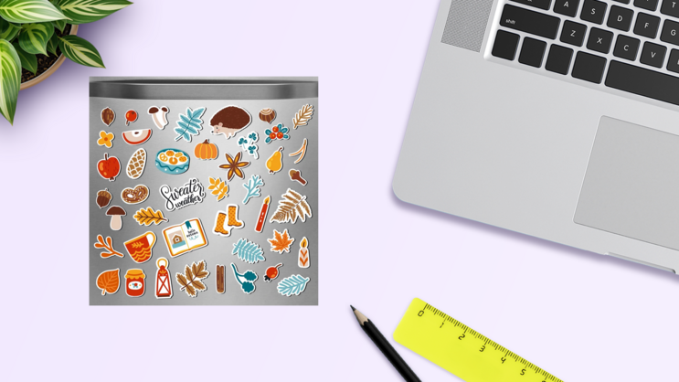 Sweater Weather Magnet Bundle on a Desk (New) example