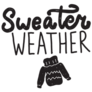 Sweater Weather Winter Lettering Sticker