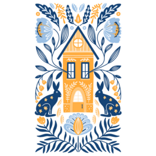 Swedish Inspired Folk Art Illustration Sticker