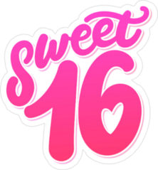 Sweet 16 Girly Sticker