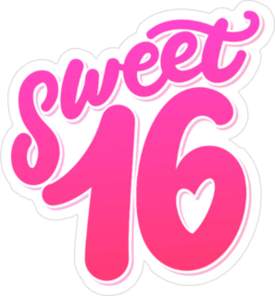 Sweet 16 Girly Sticker