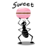 Sweet Ant Carrying Pink Macaron Sticker