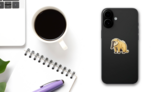Sweet Anteater Illustration Sticker on a Phone (New) example