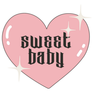 Sweet Baby Gothic Pink Heart Y2K Sticker