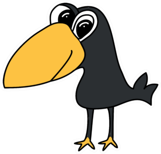 Sweet Black Crow Cartoon Art Sticker