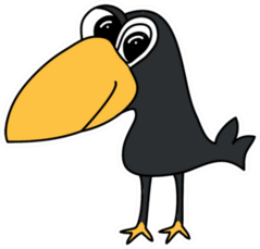 Sweet Black Crow Cartoon Art Sticker