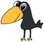 Sweet Black Crow Cartoon Art Sticker