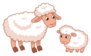 Sweet Cartoon Mother Sheep With Her Cute Lamb Sticker