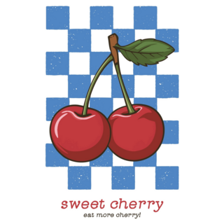 Sweet Cherry Checkers Sticker