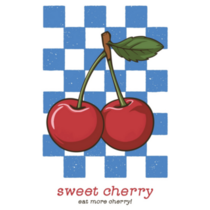 Sweet Cherry Checkers Sticker