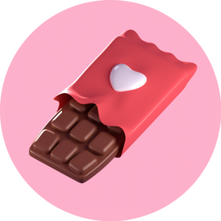 Sweet Chocolate Bar On Bright Pink Sticker 