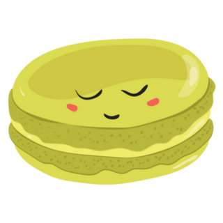 Sweet Cute Macaroon With Smile French Dessert Sticker