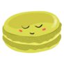 Sweet Cute Macaroon With Smile French Dessert Sticker