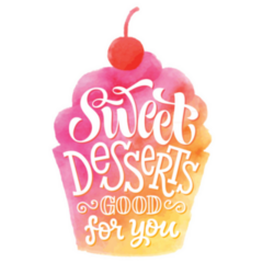 Sweet Desserts Good For You Gradient Cupcake Sticker
