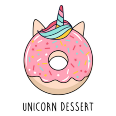 Sweet Donut Unicorn Dessert Sticker