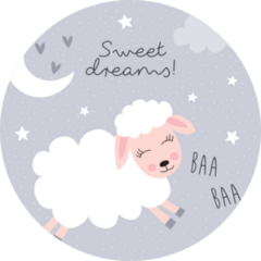 Sweet Dreams Sheep Illustration Sticker