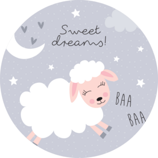 Sweet Dreams Sheep Illustration Sticker