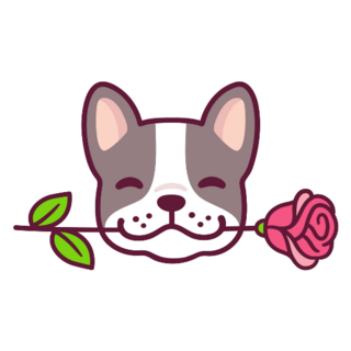 Sweet French Bulldog Rose Sticker