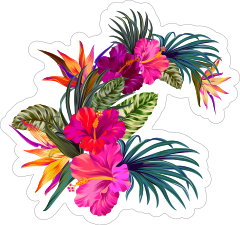 Sweet Hibiscus Flower Sticker