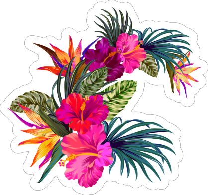 Sweet Hibiscus Flower Sticker