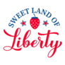 Sweet Land Of Liberty Strawberry Lettering Sticker