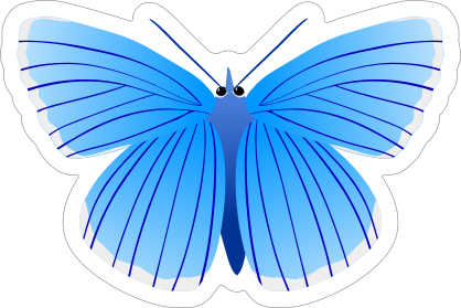 Sweet Light Blue Butterfly Sticker