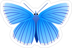 Sweet Light Blue Butterfly Sticker