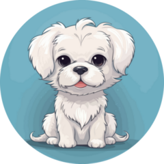Sweet Maltese Blue Sticker