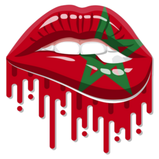 Sweet Morocco Lips Flag Icon Sticker