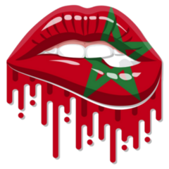 Sweet Morocco Lips Flag Icon Sticker