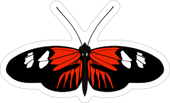 Sweet Red Butterfly Sticker