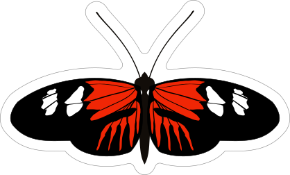Sweet Red Butterfly Sticker
