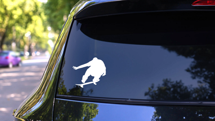 Sweet Skateboarder Sticker on a Rear Car Window (New) example
