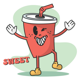 Sweet Soda Groovy Cartoon Sticker
