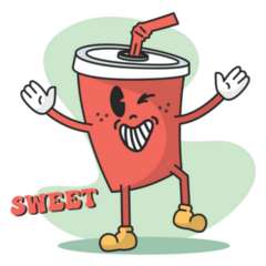 Sweet Soda Groovy Cartoon Sticker