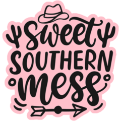 Sweet Southern Mess Cowboy Lettering Sticker