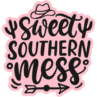 Sweet Southern Mess Cowboy Lettering Sticker