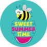 Sweet Summer Time - Cute Bee And Watermelon Slice Sticker