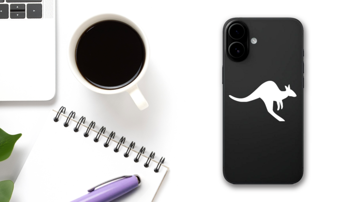 Swift Kangaroo Sticker on a Phone (New) example