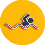 Swim, Man Pop Art, Retro Icon Sticker