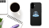 Swimmers Head With Glasses And Cap For Swimming Sticker on a Phone (New) example