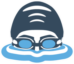 Swimmers Head With Glasses And Cap For Swimming Sticker
