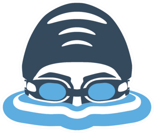 Swimmers Head With Glasses And Cap For Swimming Sticker