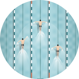 Swimmers In Swimming Pool Top View Sticker