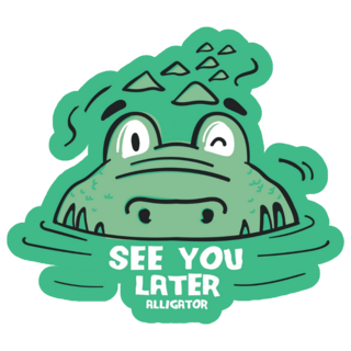 Swimming Alligator See You Later Sticker