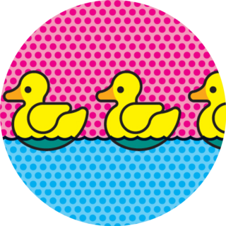 Swimming Baby Ducks Sticker