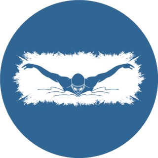 Swimming Butterfly Man Swimming Blue Sticker
