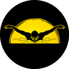 Swimming Butterfly, Man Swimming On Sunlight Sticker