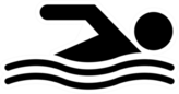 Swimming Cartoon Icon Sticker