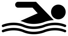 Swimming Cartoon Icon Sticker